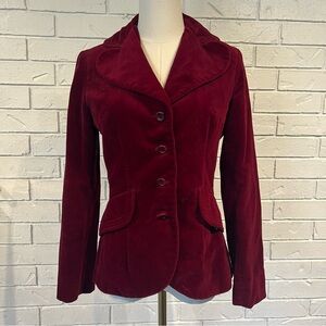 Vintage 70s 80s The Villager Red Velvet Blazer Women's 8